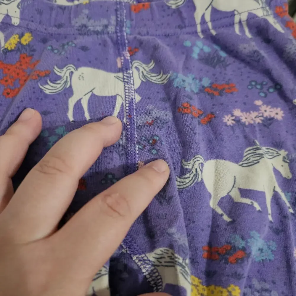 Hanna Andersson Pajama Set Purple White Unicorn Long Sleeve Girls 5